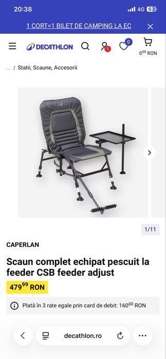 Scaun caperlan cu accesori feeder