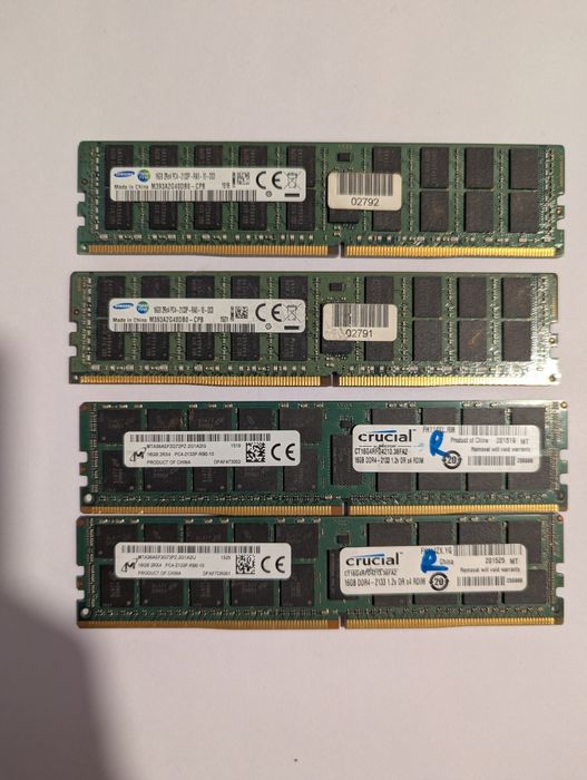 Kit 64GB (4x16GB) DDR4 2133 ECC Registered RDIMM Samsung Micron server