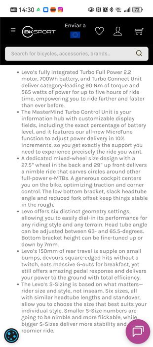 Specialized electrica Turbo Levo