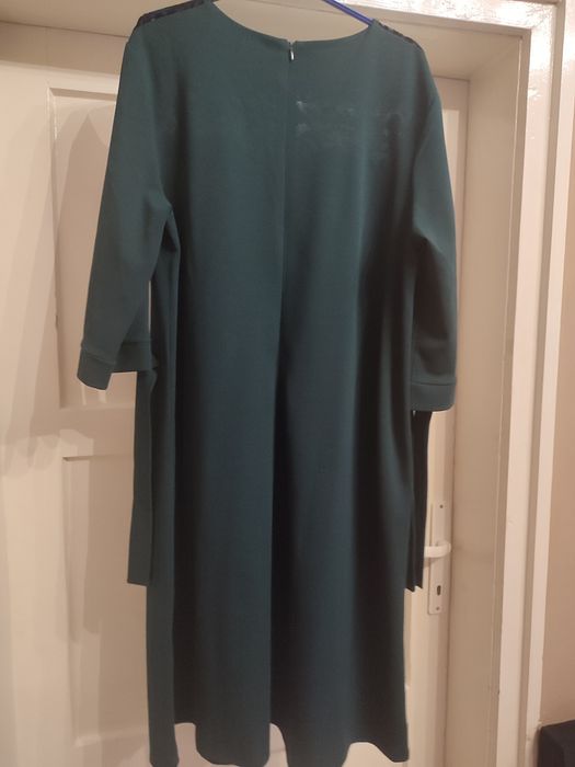 Рокля официална тъмно зелено