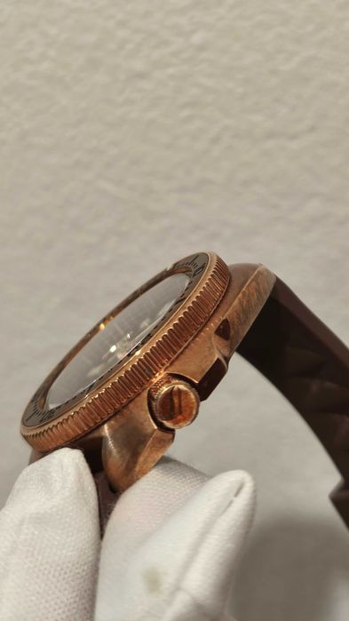 Ceas automatic Seiko modificat in stil Turtle, din bronz