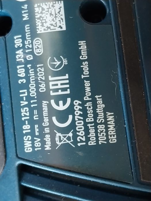 Flex pe acumulatori  BOSCH GVS 18-125 V-LI  fabric. 2021 dar nou