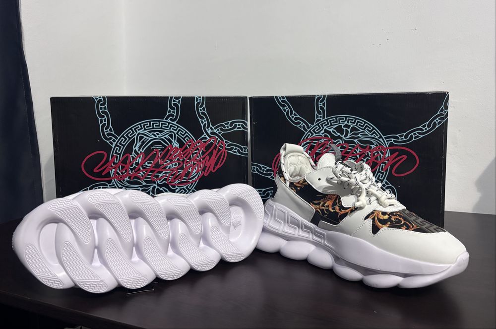 Adidasi Versace Chain Reaction White