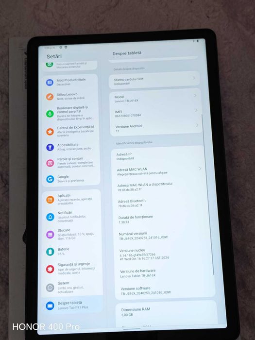 Tableta Lenovo Tab P11 Plus (TB-J616X) 4G LTE, 6GB RAM, 128GB