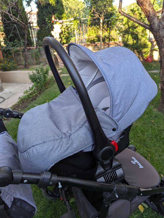 Бебешка количка Buba Solo 3в1 зелена/сива, 558