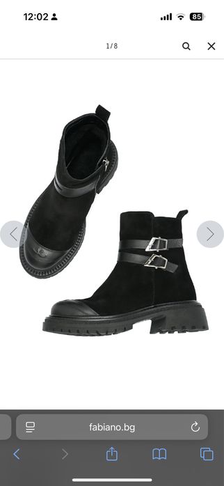 Боти Fabiano естествена кожа и велур