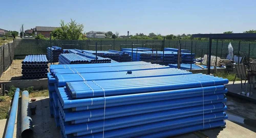 Teava si filtre PVC pentru foraje puturi, albastra cu filet sau mufa