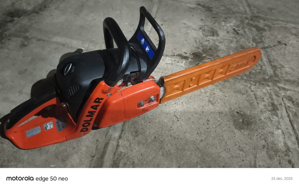 Drujba Dolmar și foarfeca benzina Stihl de tuns gard viu