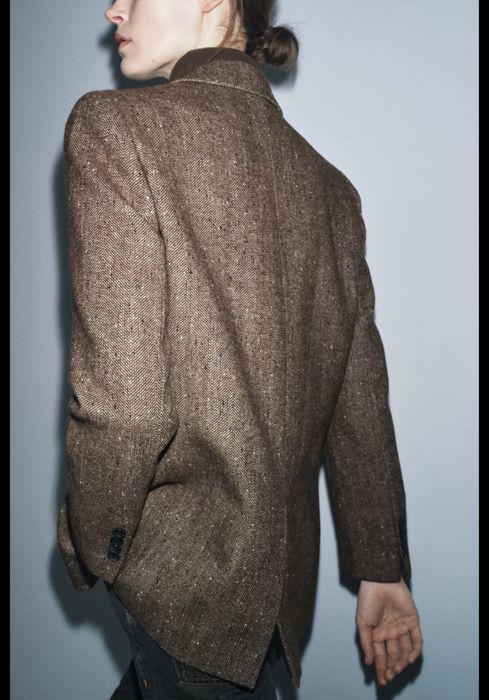 Коричневый блейзер Zara, S размер