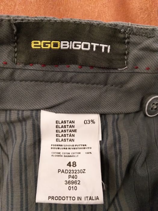 Pantaloni slim fit casual gri Bigotti barbati, made in Italy, NOI