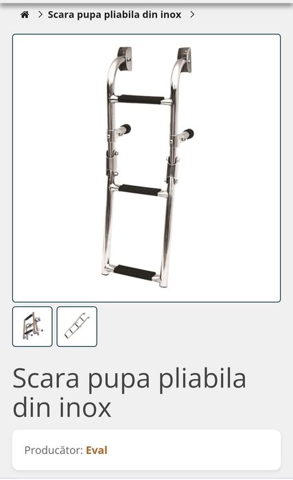 Scara din inox pentru ambarcatiuni pliabilă, 3 trepte