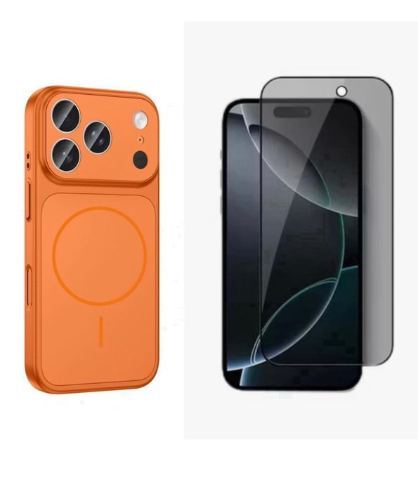 Husa Hard Magsafe + Folie Sticla - Iphone 13 14 15 16 17 AIR PRO MAX