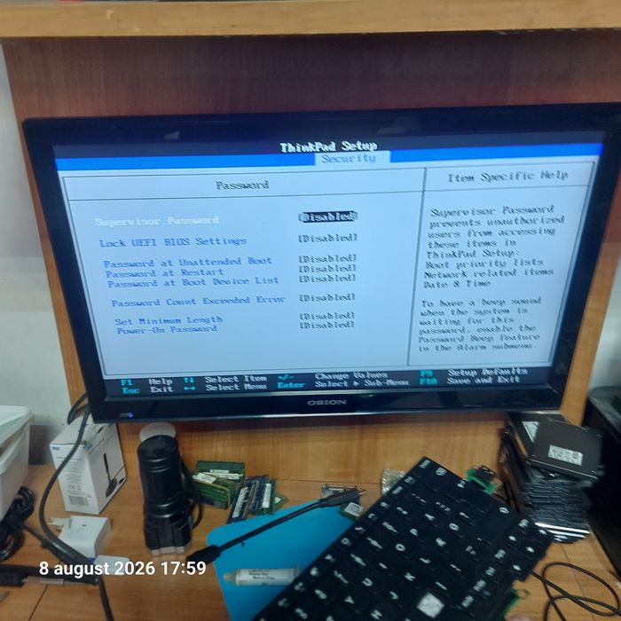 Placa de baza Lenovo x280 i5 gen 8 fără parola bios