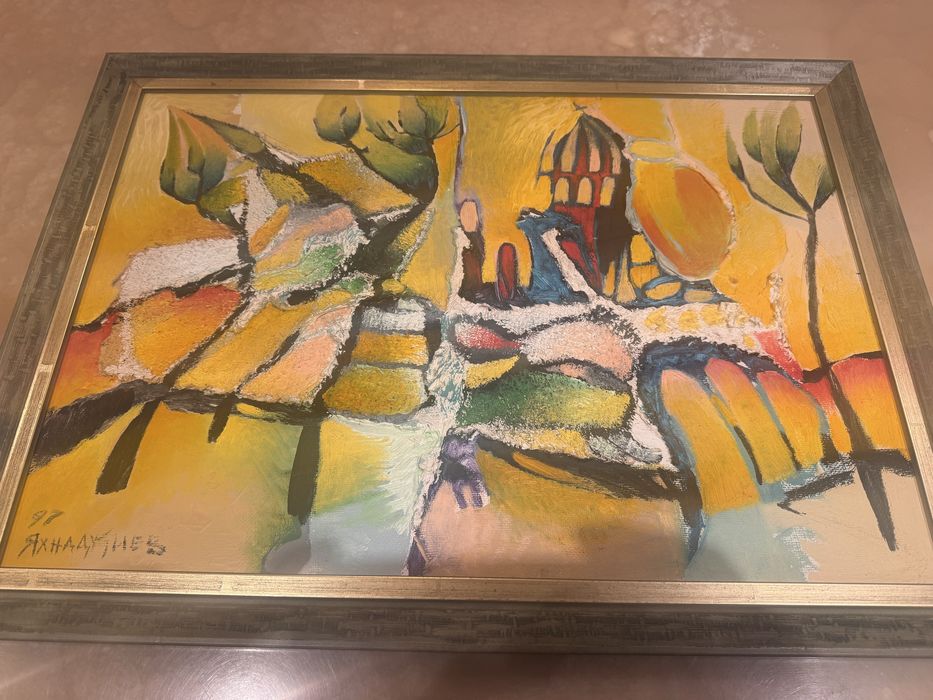 “Драгалевски манастир” - 1997 година, масло, Иван Яхнаджиев.