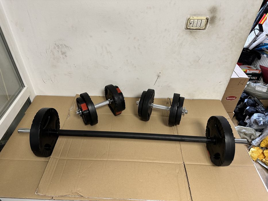 Pachet sala, gantere+haltera reglabile greutate 32 kg