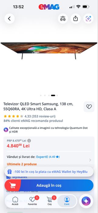 Televizor pentru piese