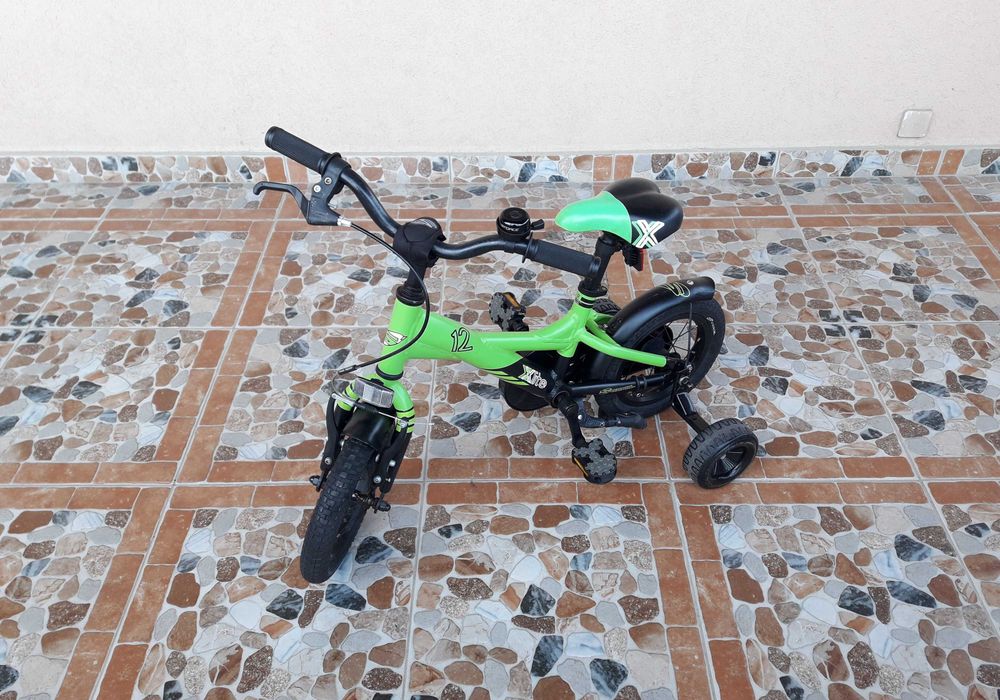 Bicicletă pentru copii 12’ S'Cool XXlite 12-1, ALUMINIU – verde/negru