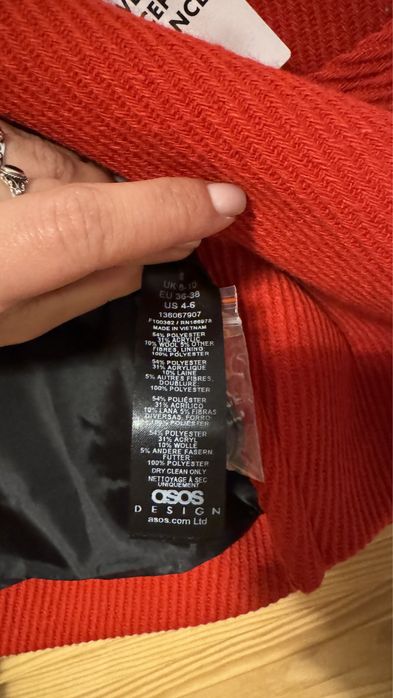 Trench palton rosu nou Asos