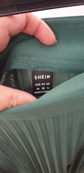 Fustă plisată verde, Shein