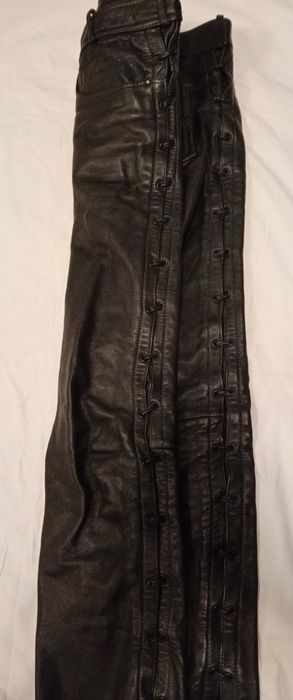 Pantaloni Piele cu șnur (86 cm Talia)