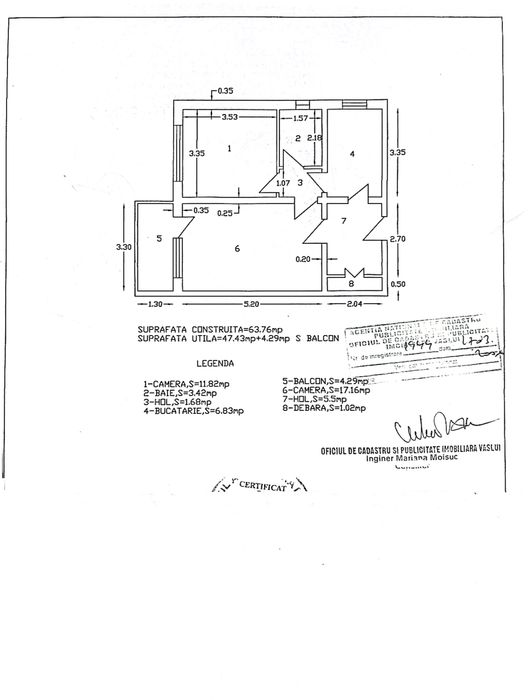 De vanzare Apartament cu 2 camere