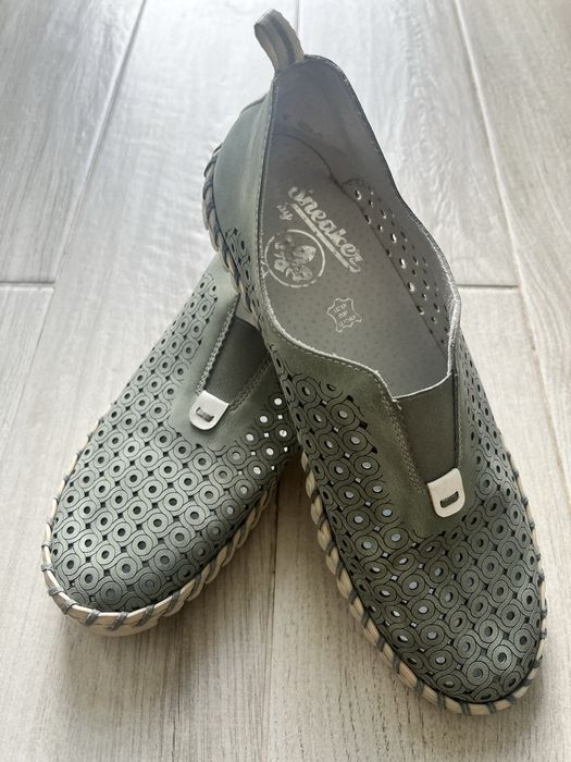 Pantofi dama perforati piele naturala 40