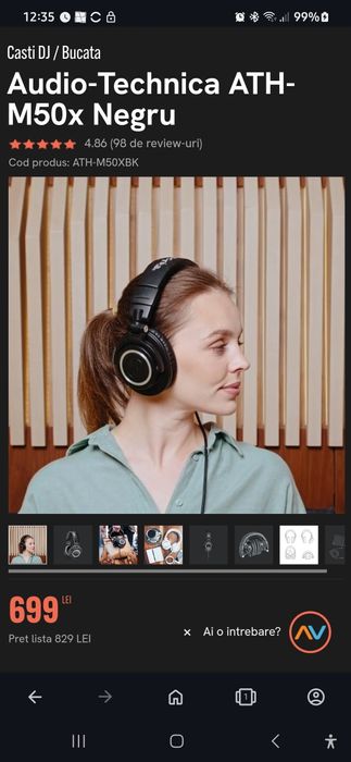 Audio-Technica ATH-M50x Negru