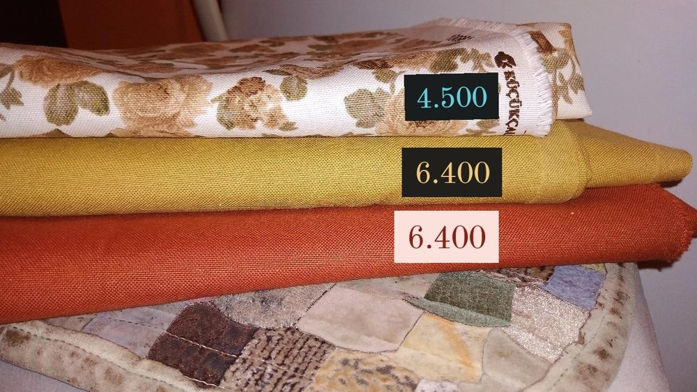 Ткань плотная хлопковая в трех расцветках.