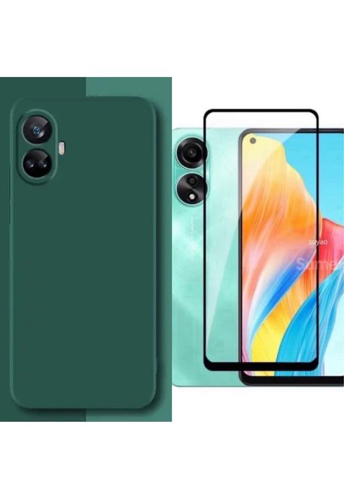 Husa Soft Liquid Catifea si Folie Sticla OPPO A38/A58/A78/A98/A79/A59