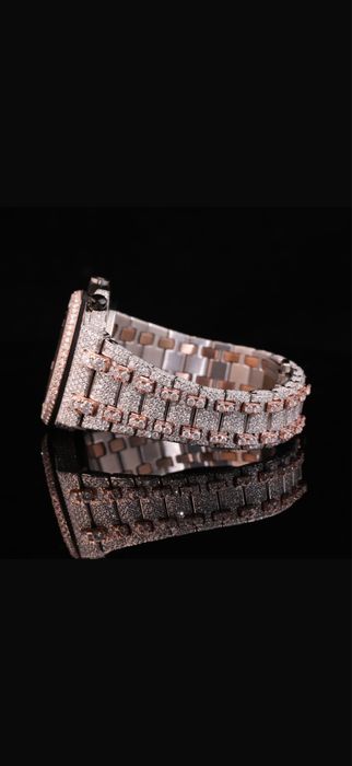 Rose Gold Iced Out Chronograph Diamond Watch | Luxury Fully Flooded Watch