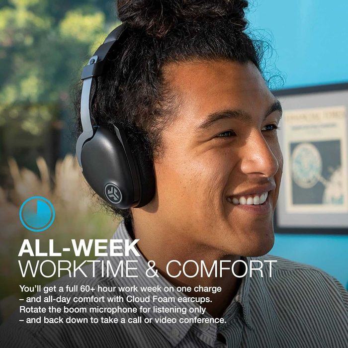 JLab Слушалки с микрофон  60+ часа време за възпроизвеждане, Bluetooth