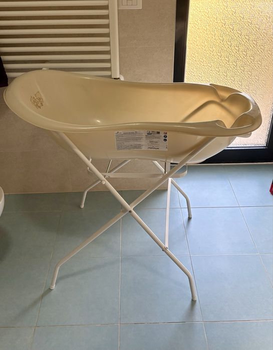 Cădiță Tega Baby 102 cm cu suport metalic și termometru – stare foarte bună