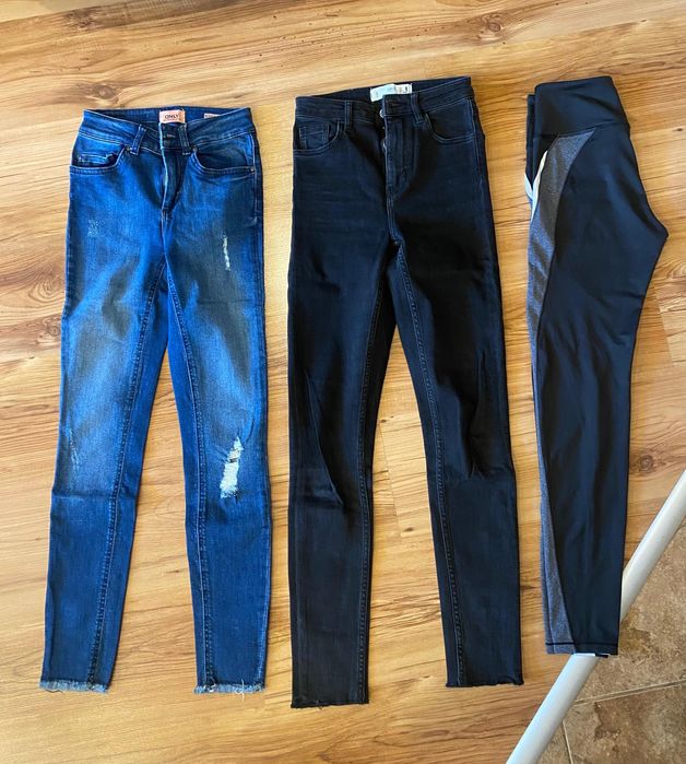 Лот от 10 бр дънки клин и гащеризон на MNG,ONLY,BERSHKA