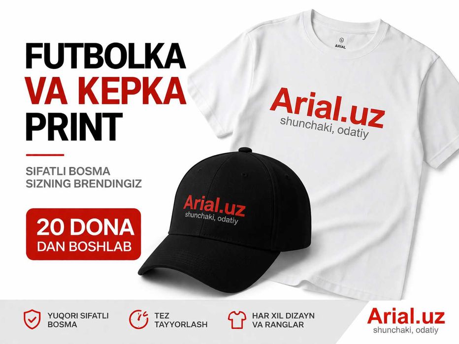 Futbolka print Kepka Toshkent 20 dona dan boshlab
