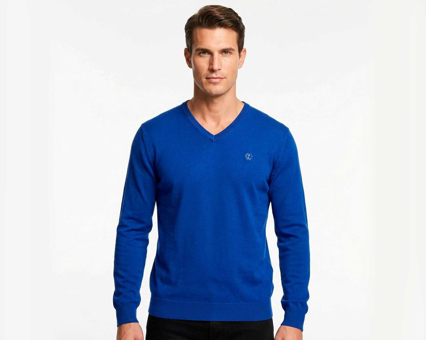 Tiger of Sweden Оригинален син пуловер от мерино вълна размер XL