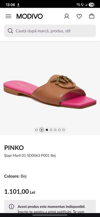 PINKO Şlapi Marli - PINK- Marime 38 (37.5 real)