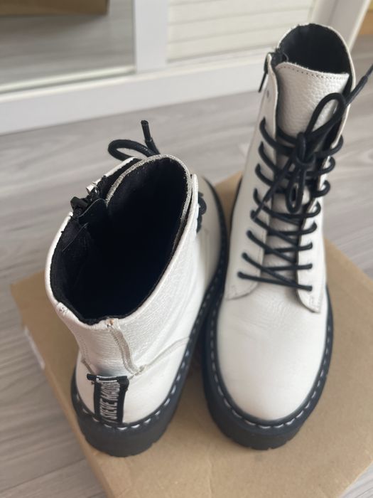 Ghete albe piele Steve Madden nr 38