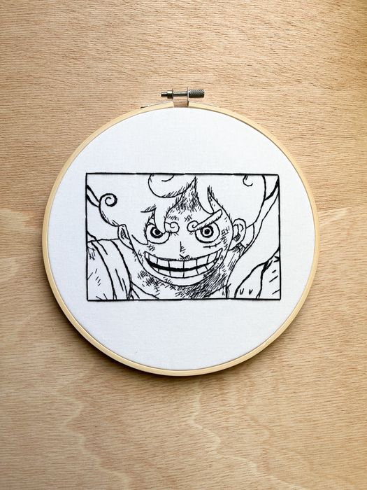 Gherghef tablou cu Luffy din One Piece