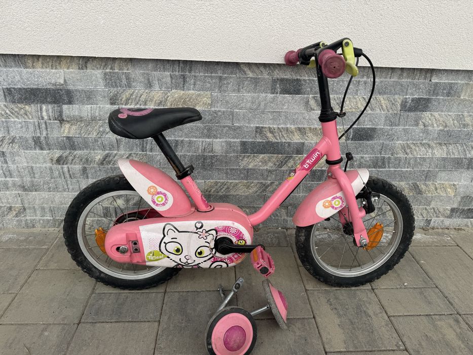 Vand bicicleta fetite copii roata 14 cu roti ajutatoare