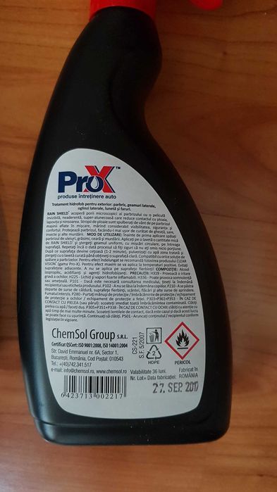 Solutii parbriz auto ProX RainShield & AutoGlassCleaner (Noi)