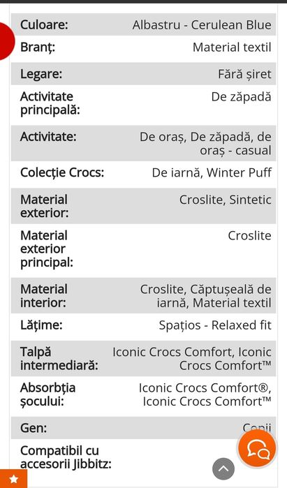 Cizme de zapada Crocs Winter Puff Boot Kids Albastru