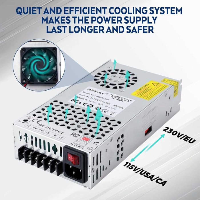 MEISHILE импулсно захранване 24V 20A 480W