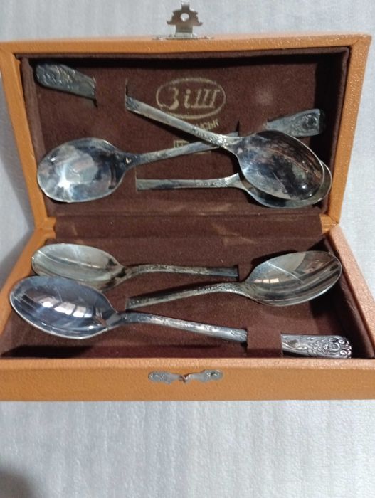 Чайные ложки посеребренный мельхиор