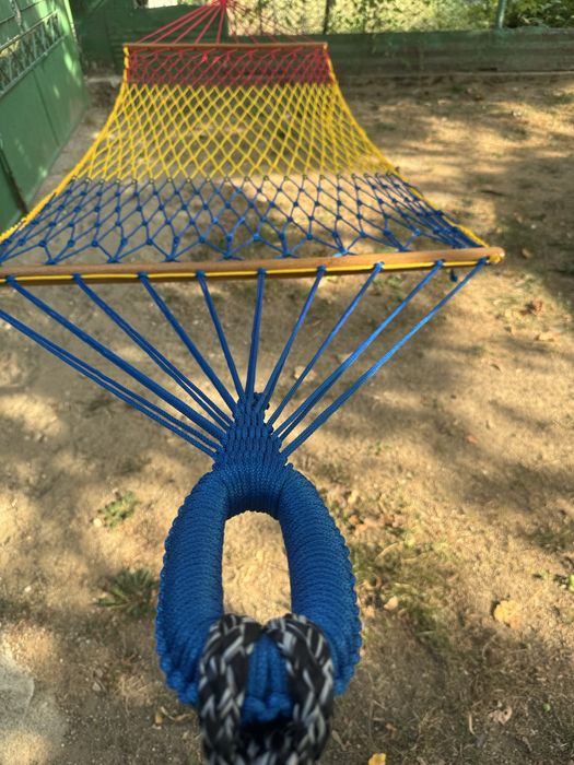 Hamac tricolor impletit manual plus legaturi