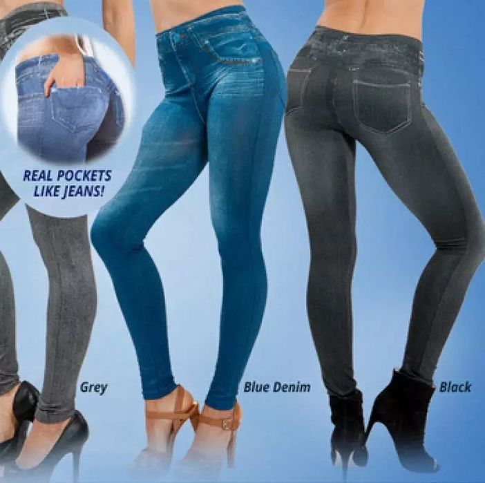 Colanti talie inalta,imitatie blugi