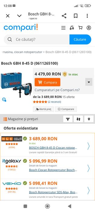 Rotopercutor Bosch  GBH 8-45D an 2025