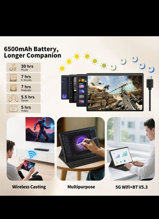 Pachet Complet Tableta 10' &Husa &Folii &Tastatura &Incarcator &Casti