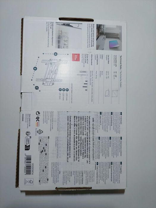 Suport TV de perete Hama 220806, Reglabil, 19"-48" (48cm-122cm), 25 kg