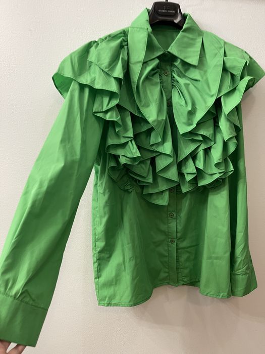 Camasa verde cu volane