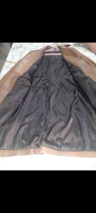 Натуральный Кожный плащ.